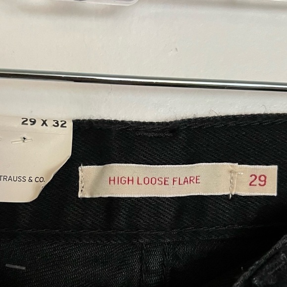 Levi's Black High Loose Flare Jeans NWT Size 29 - Picture 6 of 10